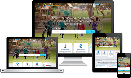 Search Child Care displayed beautifully on multiple devices